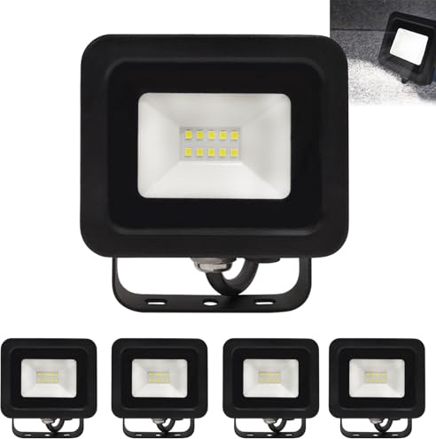 ACXIN 5x10W LED Strahler Außen Aluminium Scheinwerfer Licht, IP65 Wasserdicht LED Aussenstrahler Fluter, Superhell LED Scheinwerfer für Hinterhof, Garage, Flur, Garten (Kaltweiß)