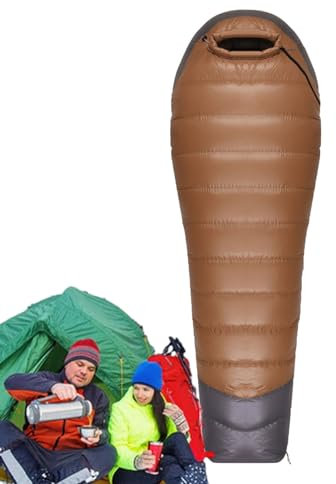 Schlafsack für kaltes Wetter, Daunenschlafsack | Leichter Schlafsack,Daunenschlafsack für kaltes Wetter für Erwachsene, ultraleichter Rucksack-Mumienschlafsack für Camping, Outdoor, Wandern Yatlouba