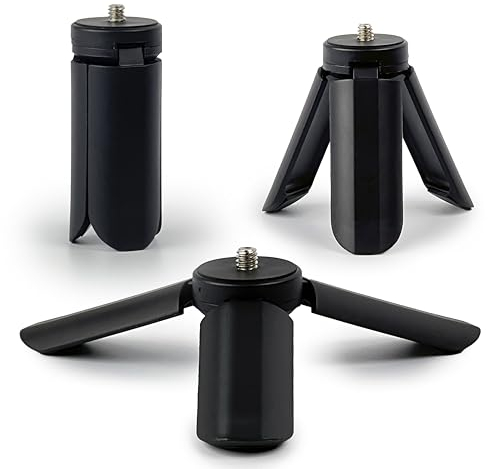 MyGadget Mini Tripod with 1/4 Screw - Webcam Support - Compact Tripod for Travel or Outdoor Activities - Compatible with Cameras up to 3 kg - Black