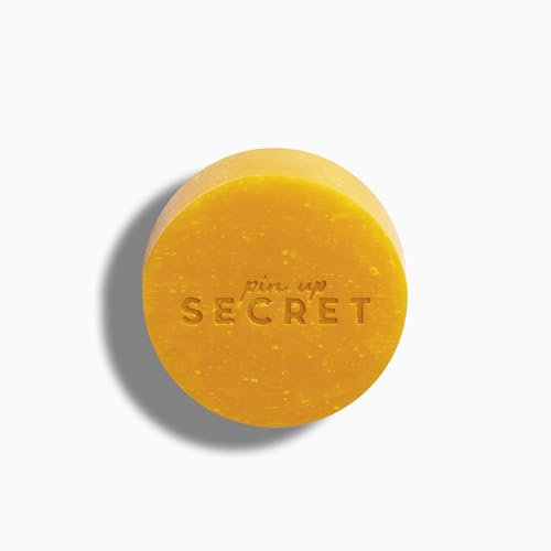 PIN UP SECRET - Secret Booster d'Éclat - Masque Visage Solide au Lait de Chèvre & Curcuma - Nettoyant & Anti-inflammatoire - Élimine les Points Noirs - Tous types de peaux - 70 gr