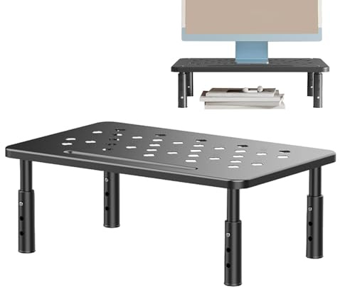 Desk Monitor Stand, Monitor Stand | Small Computer Screen Stand | Anti-Slip Computer Monitor Riser Stand, Height Adjustable Metal Computer Monitor Stand, Small Computer Height Adjustment Stand,