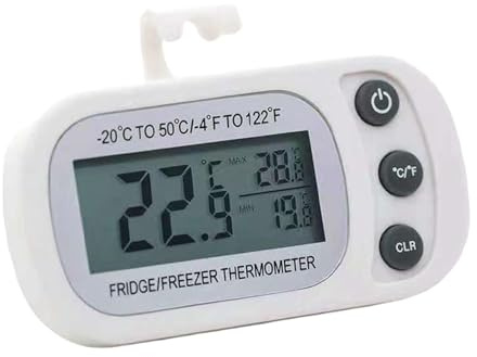 Temperaturmessgerät für Kühlschrank, Temperaturanzeige des Kühlschranks - Digitales Temperaturmessgerät des Gefrierschranks wasserdicht, maximale / minimale Aufnahmefunktion, dann