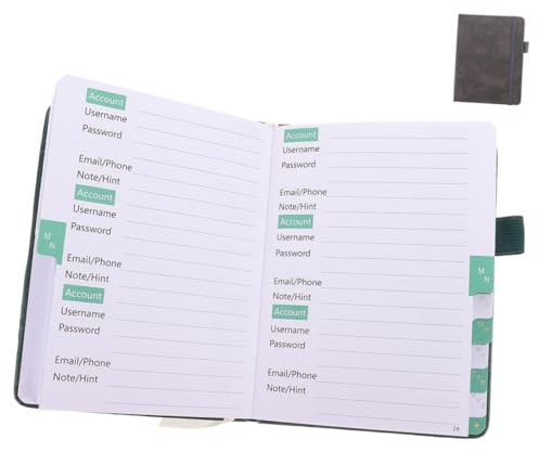COHEALI Passwort-keeper-buch Taschennotizblock für Das Home-office Raster-notizbuch Index-seitenbinder