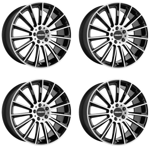 4x Carmani Felgen Alufelgen 17 Fritz 8,0x18 ET35 5x112 black polish kompatibel mit Mercedes A B C-Coupé C CL CLA CLC CLK CLS E EQA EQB GLA GLB GLC G