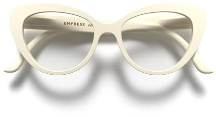 LONDON MOLE® Empress modebrille | Nuller mit klaren Gläsern | Coole katzenaugen rahmen | Damen | Federungsschaniere
