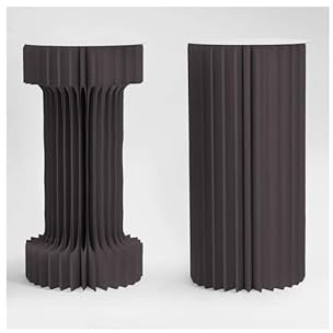 Chianese Colonna 2 Forme LED Nero D.30cm H.40cm | Carta Resistente di Alta Qualità | Design Elegante e Versatile per Eventi e Decorazioni