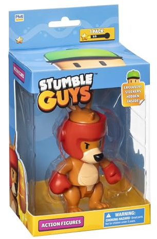 Bandai - Stumble Guys – Boxing Roo – Figur 11 cm mit Aufklebern – Figur Videospiel Stumble Guys Boxing Roo – Figur Känguru – Spielzeug für Kinder Jugendliche ab 8 Jahren – PMS6210B