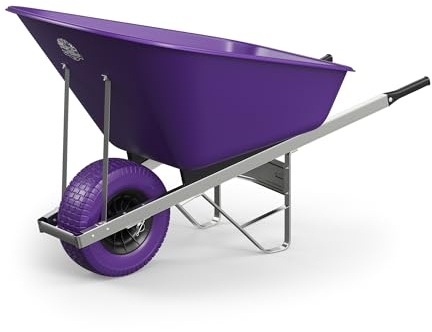 Agri Barrow Wheel Barrow 160 Litre Plastic Wheelbarrow with Puncture Proof Fat Tires - Purple, Ideal for Equestrians, Gardeners, Yard & Garden Maintainers, Farmers, Stable Workers, Allotment Owners