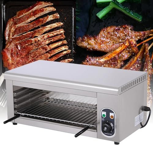 Electric Salamander Oven 2000W with Adjustable Grid,Stainless Steel Broiler for Melt Cheese,Countertop Use - 50-300℃ Temperature Range