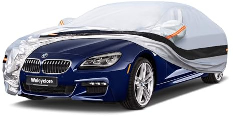 Weleyclore Car Covers for Outside Storage Custom Fit For BMW 6 Series Coupe F06, F12, F13, G32, Outdoor Car Cover 100% Waterproof Breathable Sun Rain Dust UV Protection With Cotton. Silver