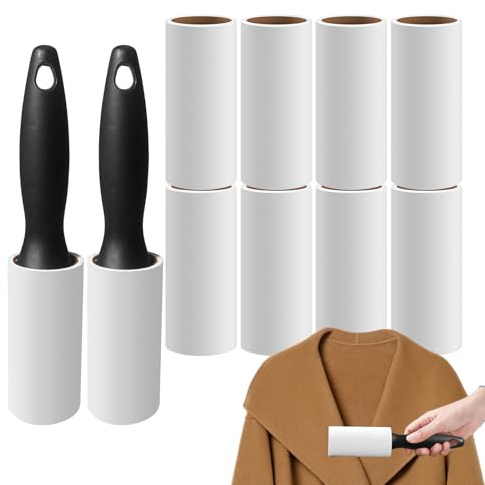 Eliminador De Pelos De Gato,Rodillos Quita Pelusas Para Mascotas Con Alta Adhesividad | Suministros De Limpieza Con 600 Hojas Recogedor Y 2 Mangos Para Sofá Cama Ropa Muebles Alfombra Moqueta Perros Y