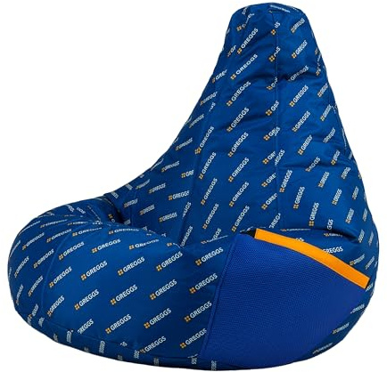 icon Greggs Gaming Bean Bag Chair, Water Resistant Fabric, Beanbag for Indoor and Outdoor Use with Filling Included, Novelty Gifts, Bedroom, Living Room, Garden