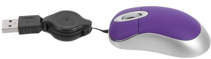ANDRESLAD Souris Mini USB Rétractable Câble, Résolution 1000 Dpi, Confortable pour Ordinateurs Portables Et Pc, Usage Quotidien, Violet