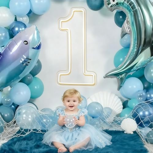 Insegna luminosa al neon a LED con numero 1, 30 cm, bianco caldo, alimentazione USB, sfondo luminoso per feste di compleanno, anniversario, matrimonio, decorazione per la casa (numero 1)