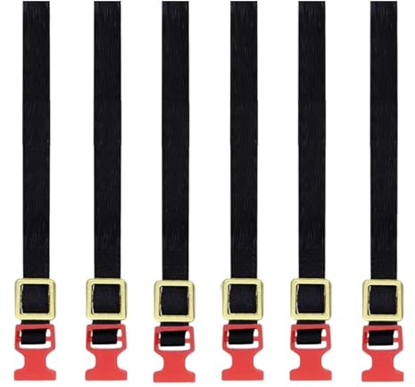 predolo 6 Pieces Luggage Rope Roof Rack Tie Down Strap Black 1:10 Scale Replacement Adjustable Portable for Trucks Model DIY, Red