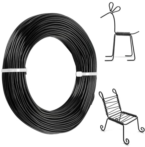 Aluminum Craft Wires, 2mm x 30M/98.4 ft Jewellery Wires, Bendable Florist Wire, Bonsai Wire for Wreath Making Jewelry Making Sculpting Modelling DIY Arts and Crafts (2mm 100 Feet,Black)
