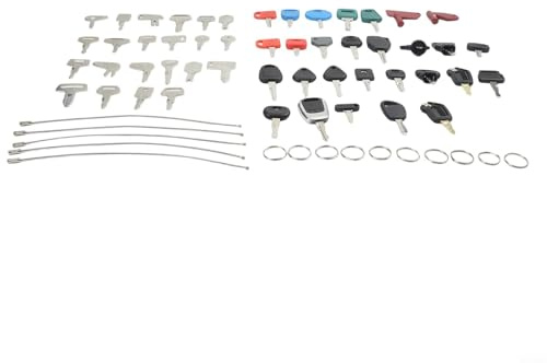 Juego de llaves para equipos pesados, 50 piezas de llaves de encendido para maquinaria agrícola y de construcción, llaves de arranque de metal resistentes a la corrosión para excavadoras, cargadoras e