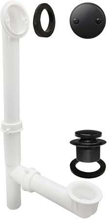 Westbrass 593244-62 Tubular Tip Toe Bath Drain Assy, Matte Black