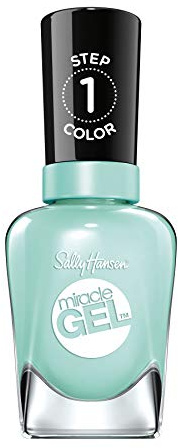 Sally Hansen Miracle Gel Nagellack ohne künstliches UV-Licht B Girl, Türkis, mit intensiv glänzendem Gel-Finish, Nr. 240, (1 x 14,7 ml)