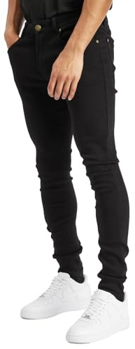 Island Trading Skinny Jeans for Men - Stretchable Denim - Comfortable Mens Stretch Jeans in Four Colors Black, Grey, Blue Stonewash, Dark Blue Mens Jeans - Sizes 28-42 Inch Waist