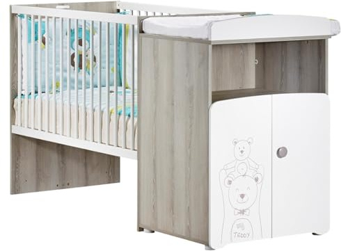 Baby Price Barnsäng, kombination, medväxande, 120 x 60 cm, upp till 90 x 190 cm