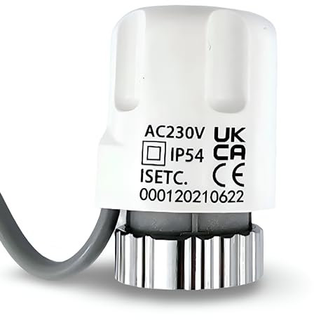 230 V Actuator for Underfloor Heating, Normally Closed, Compatible with Manifolds with M30x1.5mm Thread
