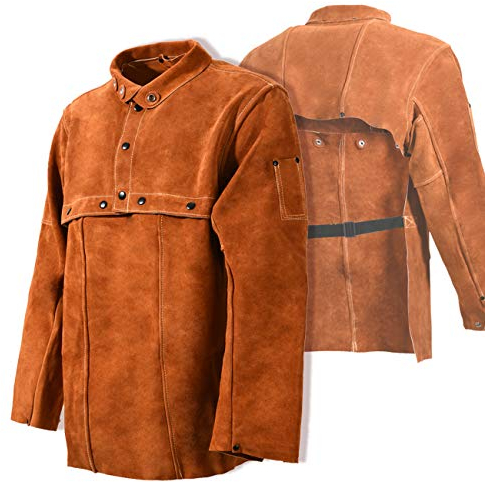 LeaSeek - Chaqueta de Piel para soldar con Manga