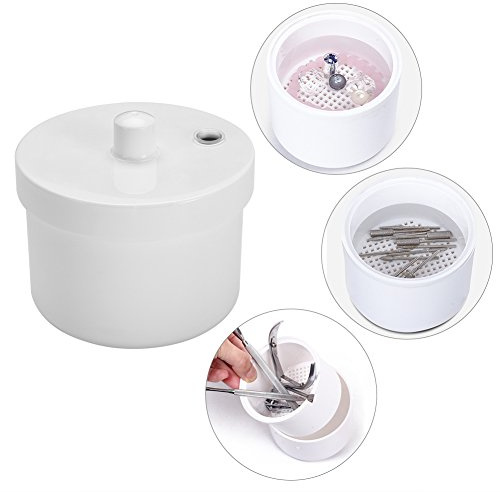 Cimenn Stérilisateur pour nail art, boîte ronde de désinfection, pot de stérilisateur, pot propre, outils en métal, accessoires de manucure pour nail art, pour usage professionnel et à la maison