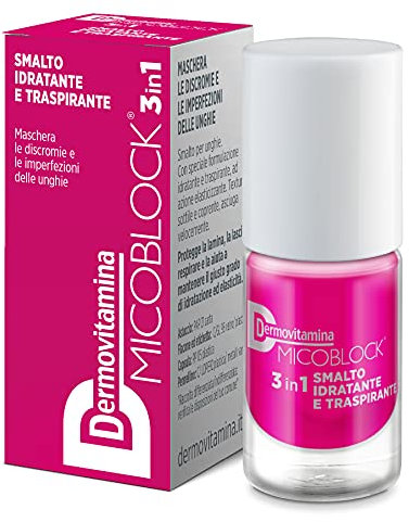 Micoblock 3in1 Smalto onicomicosi - Fuscia - Smalto curativo per unghie - Tratta i micosi unghie piedi - 5 ml - 16 colorazioni - Dermovitamina