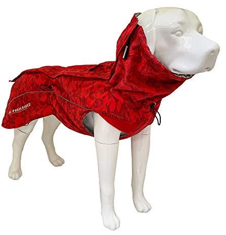 Croci Hiking Hundemantel, wasserdicht, Makalu, temperaturregulierendes Futter, rote Camouflage, 50 cm