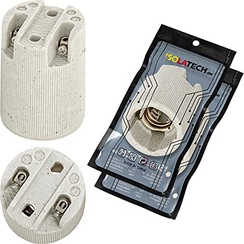 ISOLATECH 2pcs E14 ceramica portalampada LED lampadine a risparmio energetico (max.250V/4A) lampadine casa cucina frigorifero bagno installazione base staffa installare resistente al calore