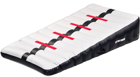 Sport-Thieme AirIncline Small Carbon | AirRamp, vielseitig für Roll-Training, Sprungbrett, Landematte | 2x1 m | Vinyl | Schwarz-Rot | inkl. 500W Handgebläse | ca. 11 kg
