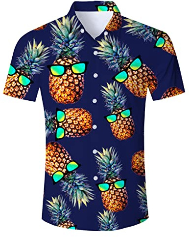 Tuonroad Hawaii-skjorta för herr 3D-tryck, funkig skjorta, kortärmad button down herrskjorta, fritidsskjortor, Hawaiiskjorta herr M–XXL, L