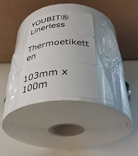 103mm x 100m Linerless Versandetiketten (Thermo-Etiketten ohne Trägerpapier), kompatibel mit DHL 910-300-690, auch nutzbar für DPD