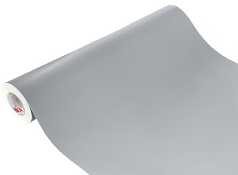 DecoMeister Vinilo Adhesivo Mate Papel para Muebles Cocina Armario Puerta Película Decorativa Impermeable Pegatina para Forrar Mesa Encimera Lámina Autoadhesiva Unicolor En Rollo 100x50 cm Gris