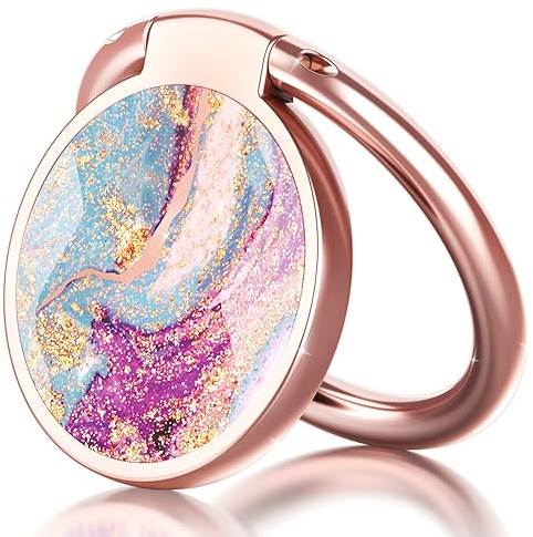 Chvelop Phone Ring Holder, Phone Ring Grip Universal Handy Finger Ring Stand 360 Adjustable Phone Grips Metal for iPhone 15 14 13 12 11 Pro Max Mini Xs XR X 8 7 6S Samsung Smartphones, Purple