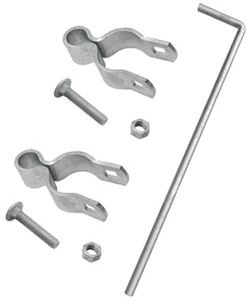 1-5/8 x 32 Cane Bolt Gate，Chain Link Fence Gate Drop Rod Kit for Single or Double Gate，Heavy Duty Galvanized Steel Gate Cane Bolt with Frame Hinges