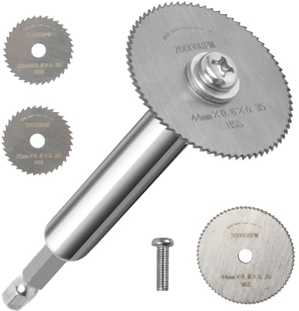 Taglierina Interna di Idraulici, Tagliatubi Interno in Plastica con Gambo Esagonale da 6,35 mm (1/4 Pollici), Lame per Seghe Circolari in Acciaio ad Alta Velocità da 4 Pezzi (32 mm x 2 + 44 mm x 2)