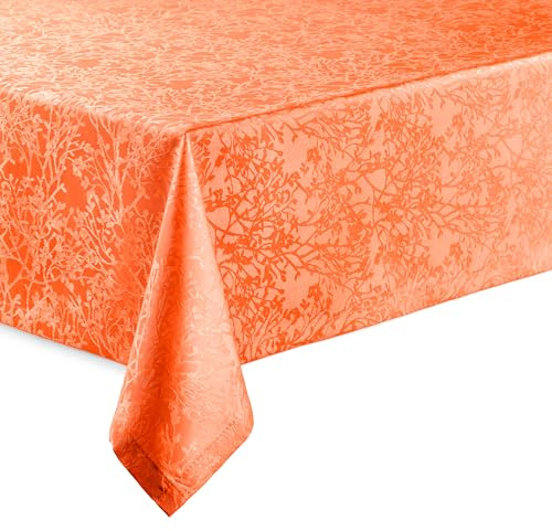 Hochwertige Tischdecke mit Saumrand Harmony Terra Orange Eckig 110 x 140 cm pflegeleicht