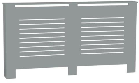 URBNLIVING Cache-radiateur moderne en bois MDF Gris, Taille L