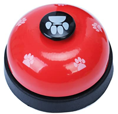 Wedhapy 1pc Cloche de Dressage de Chien Cloches de Dressage pour Animaux de Compagnie Chien Chat Cloche de Porte Anneau Clair dire Cloche avec Base en Caoutchouc antidérapant Communication Rouge