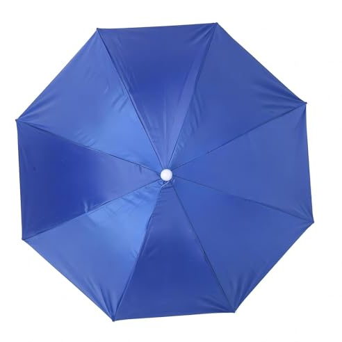 VIFERR Head Umbrella Hat Fishing Shade Hat 65cm Umbrella Caps with Elastic Band Mounted Top Folding Umbrella for Fishing Golf Gardening Beach (Royal Blue)