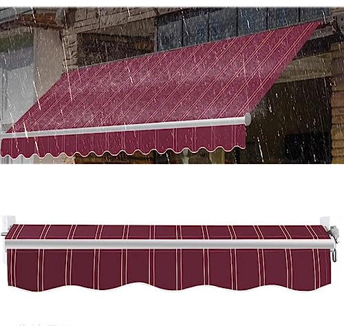WYRMB Manual/electric Retractable Garden Awning Replacement Waterproof Fabric Polyester Sunscreen Rain Canopy for Deck Yard Customizable Excluding Frames