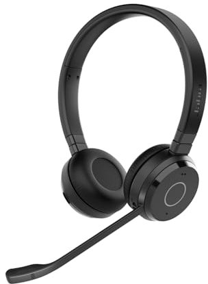 Jabra Evolve 65 Te Casque stéréo sans Fil certifié Microsoft Teams, portée de 30 m, Batterie de 12 Heures, USB-A, Double connectivité - Noir