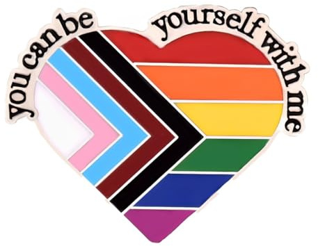 RAMGLYO Pride Pin Regenbogen Ansteckern Gay Pride Inspirierenden Zitaten Regenbogen Herz Anstecker (Rainbow)
