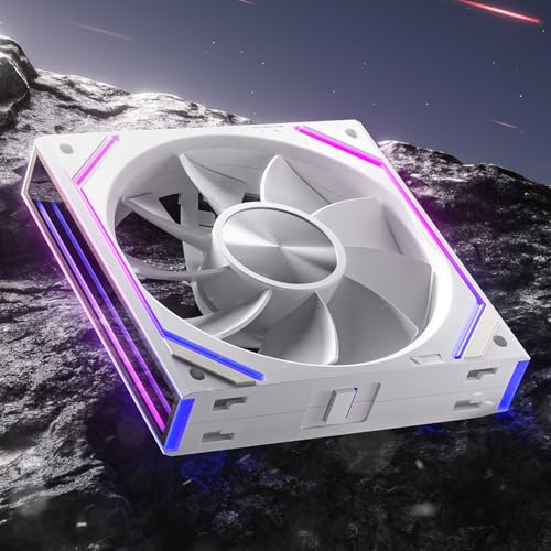 AsiaHorse DAWN RGB ventola per PC da 120 mm Reverse per case, ventola per PC ARGB Daisy Chain [Infinity Mirror] [HDB] 71 CFM/1850 RPM/2.6MMH2O 4 pin PWM & 5V 3Pin ARGB per Asus Aura ASRock GIGABYTE