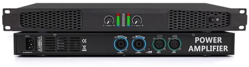 Class D Power Amplifier, Professional Stereo Amplifiers, with XLR Jack Combi Inputs, 1U Rack Space Mountable, For DJ Stage, Live Sound, Conference