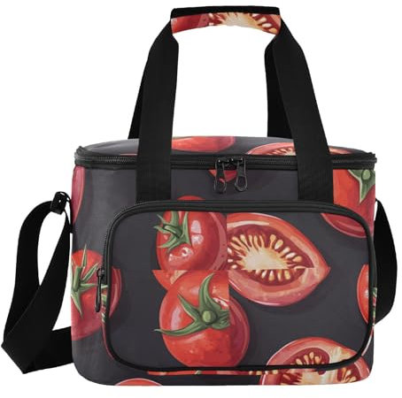 aidingzhi Borsa portapranzo regolabile per adulti di grande capacità, con pomodori rossi