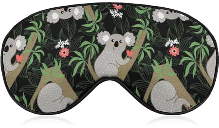 Bequemer Augenschutz für die Nacht, süße Augenabdeckung mit Koala-Cartoon, weiches elastisches Band für Damen und Herren