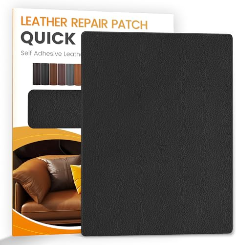 Kunstleder Selbstklebend Reparaturset, Leder Reparatur Set Schwarz | 21x28cm Selbstklebend Kunstleder Reparaturset, Leder Reparatur Patch Selbstklebend für Couch, Sofa, Autositz Möbel
